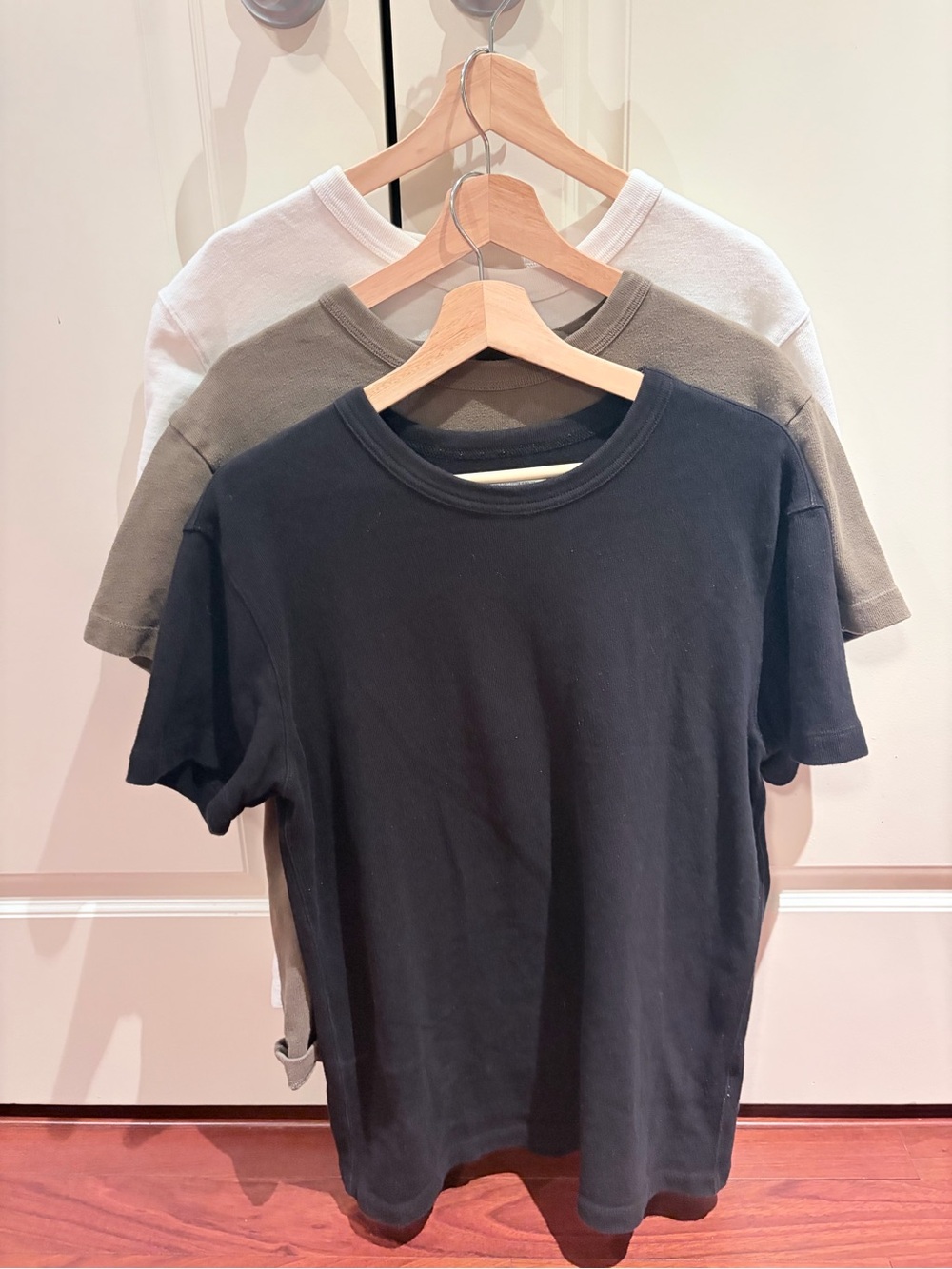 Buck Mason Field Short Sleeve Crewneck Tee Trio - Black, Olive, White